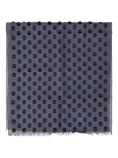 Longchamp Fringed Scarf In Blue