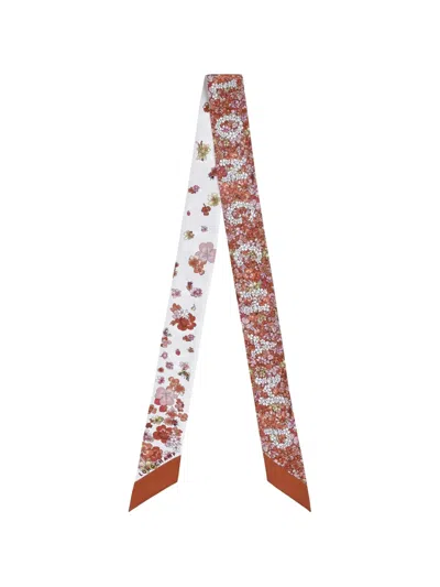 Longchamp Frise Fleurie Scarf In White