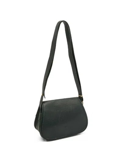 Pre-owned Longchamp Front-flap Crossbody Bag In Black