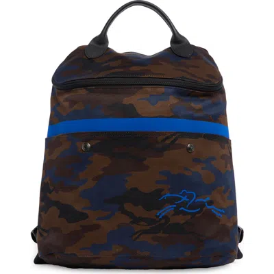 Longchamp Gbn Camo Backpack In Brown