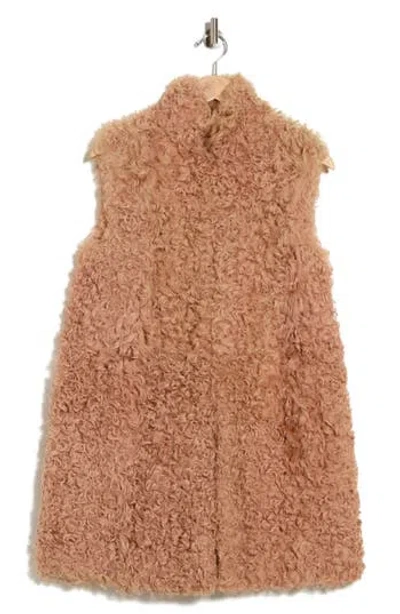 Longchamp Genuine Shearling Vest In Blush