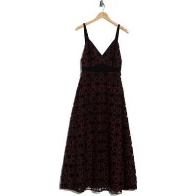 Longchamp Geometric Burnout Empire Waist A-line Dress In Multi