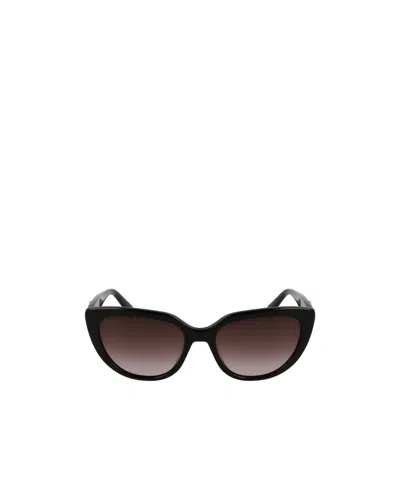 Longchamp Geometric Frame Sunglasses In Black