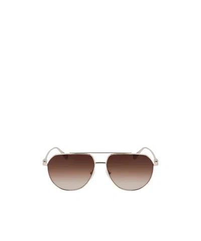 Longchamp Geometric Frame Sunglasses In Gold