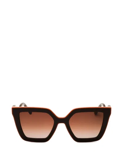 Longchamp Geometric-frame Sunglasses In Brown