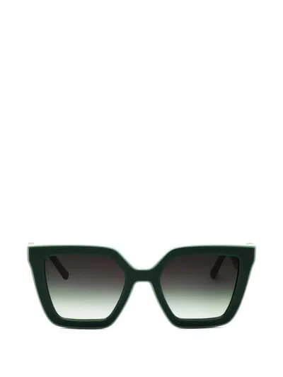 Longchamp Geometric-frame Sunglasses In Green