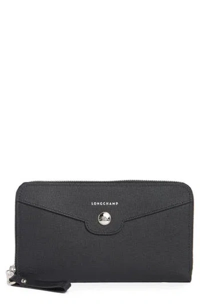 Longchamp Go Zip Around Wallet In Black