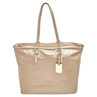 Longchamp Gold Leather Large Lm Cuir Shopping Tote In Neutral