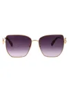 Longchamp Gold Metal Sunglasses In Purple