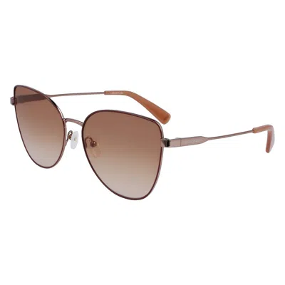 Longchamp Gold Metal Sunglasses In Brown