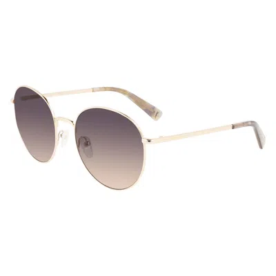 Longchamp Gold Metal Sunglasses In Brown