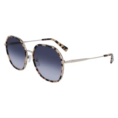 Longchamp Gold Metal Sunglasses In Multi