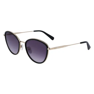 Longchamp Gold Metal Sunglasses In Blue