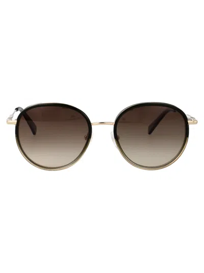 LONGCHAMP LONGCHAMP GOLD/GRADIENT GREEN METAL SUNGLASSES