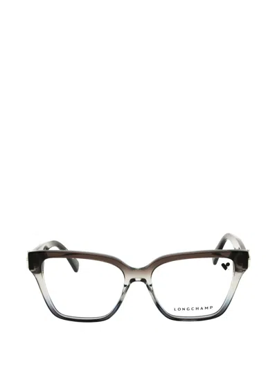 Longchamp Gradient-effect Rectangle-frame Glasses In Transparent