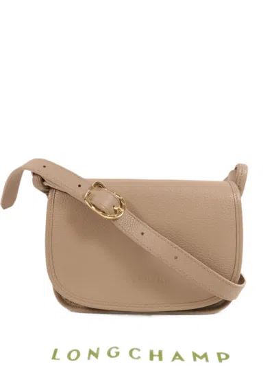Pre-owned Longchamp Grained Leather Shoulder Bag In Neutrals