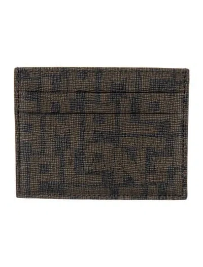 Pre-owned Longchamp Graphic Print Card Holder In Brown
