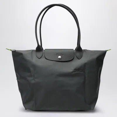 Longchamp Graphite-coloured L Le Pliage Green Bag