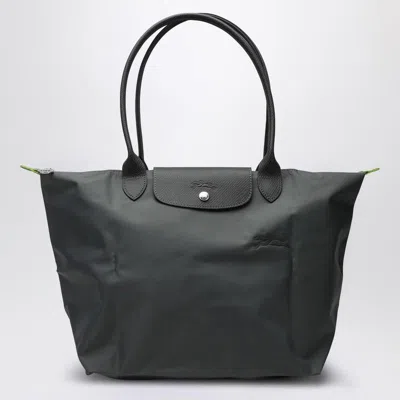 Longchamp Graphite-coloured L Le Pliage Green Bag