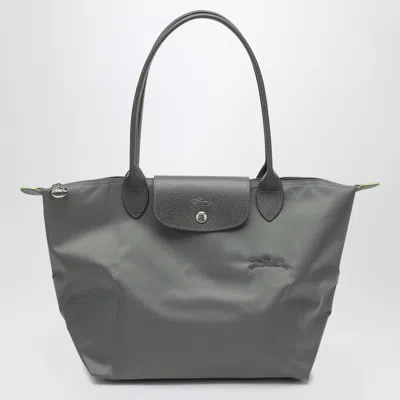 Longchamp Graphite Coloured Le Pliage Green M Bag In Gray