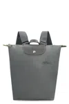 Longchamp Graphite Coloured M Le Pliage Green Backpack
