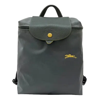 Pre-owned Longchamp Gray Leather Nylon Backpack ()