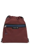 Longchamp Green District Twill Backpack In Brown