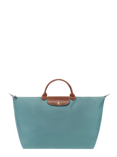 Longchamp Green Le Pilage Original Tote In Blue