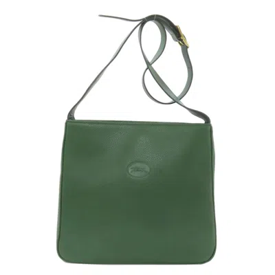 Pre-owned Longchamp Green Leather Pouch Shoulder Bag ()