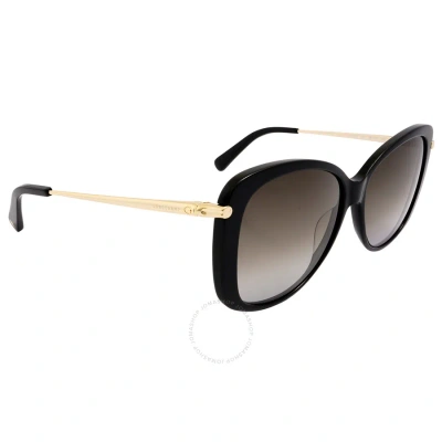 Longchamp Grey Butterfly Ladies Sunglasses Lo616s 001 56 In Black / Grey