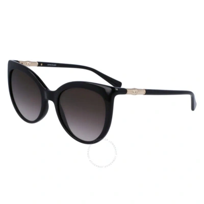 Longchamp Grey Gradient Cat Eye Ladies Sunglasses Lo720s 001 54 In Black / Grey