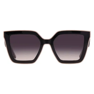 Longchamp Grey Gradient Irregular Ladies Sunglasses Lo792s 001 53 In Purple