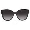 Longchamp Grey Gradient Round Ladies Sunglasses Lo673s 001 53 In Black / Grey