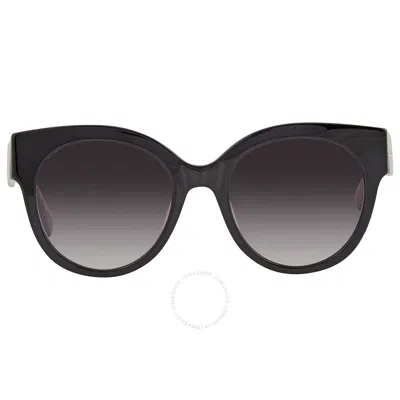 Longchamp Grey Gradient Round Ladies Sunglasses Lo673s 001 53 In Black