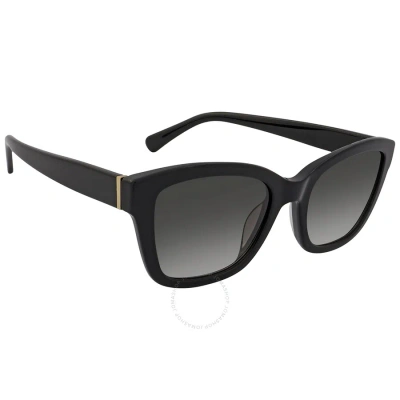 Longchamp Grey Gradient Square Ladies Sunglasses Lo632s 001 53 In Black / Grey