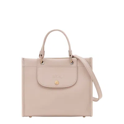 Longchamp Grey Handbag With Embossed Logo On The Front And Adjustable And Removable Shoulder Strap I In Sand