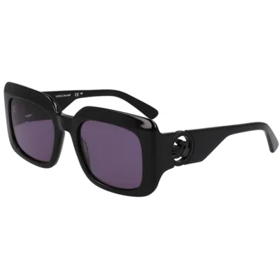 Longchamp Grey Square Ladies Sunglasses Lo753s 001 51 In Black