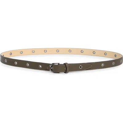 Longchamp Grommet Leather Belt In Brown