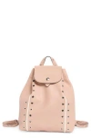 Longchamp Grommet Stud Leather Backpack In White