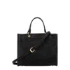 Longchamp Black Handbag With Embossed Logo On The Front And Adjustable And Removable Shoulder Strap In Leather In Black