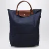 Longchamp Medium Canvas Tote Bag In Blue