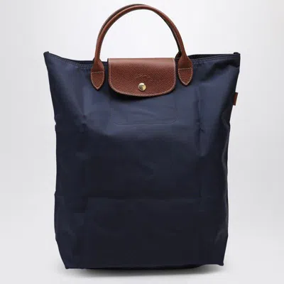 Longchamp Medium Canvas Tote Bag In Blue