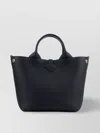 Longchamp Handbags With Metal Hardware And Textured Surface