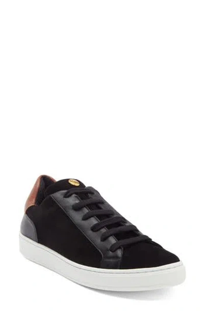 Longchamp Heel Patch Low Top Sneaker In Black