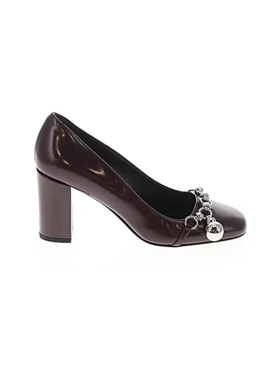 Pre-owned Longchamp Heels In Burgundy
