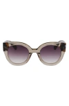 Longchamp Heritage 49mm Small Round Sunglasses