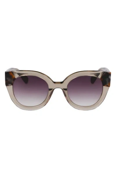 Longchamp Heritage 49mm Small Round Sunglasses