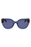 Longchamp Heritage 49mm Small Round Sunglasses