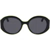 Longchamp Heritage 53mm Oval Sunglasses In Black
