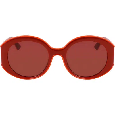 Longchamp Heritage 53mm Oval Sunglasses In Red